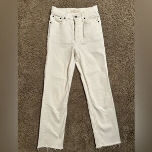 Aritzia Denim Forum Arlo High Rise Straight Jeans White